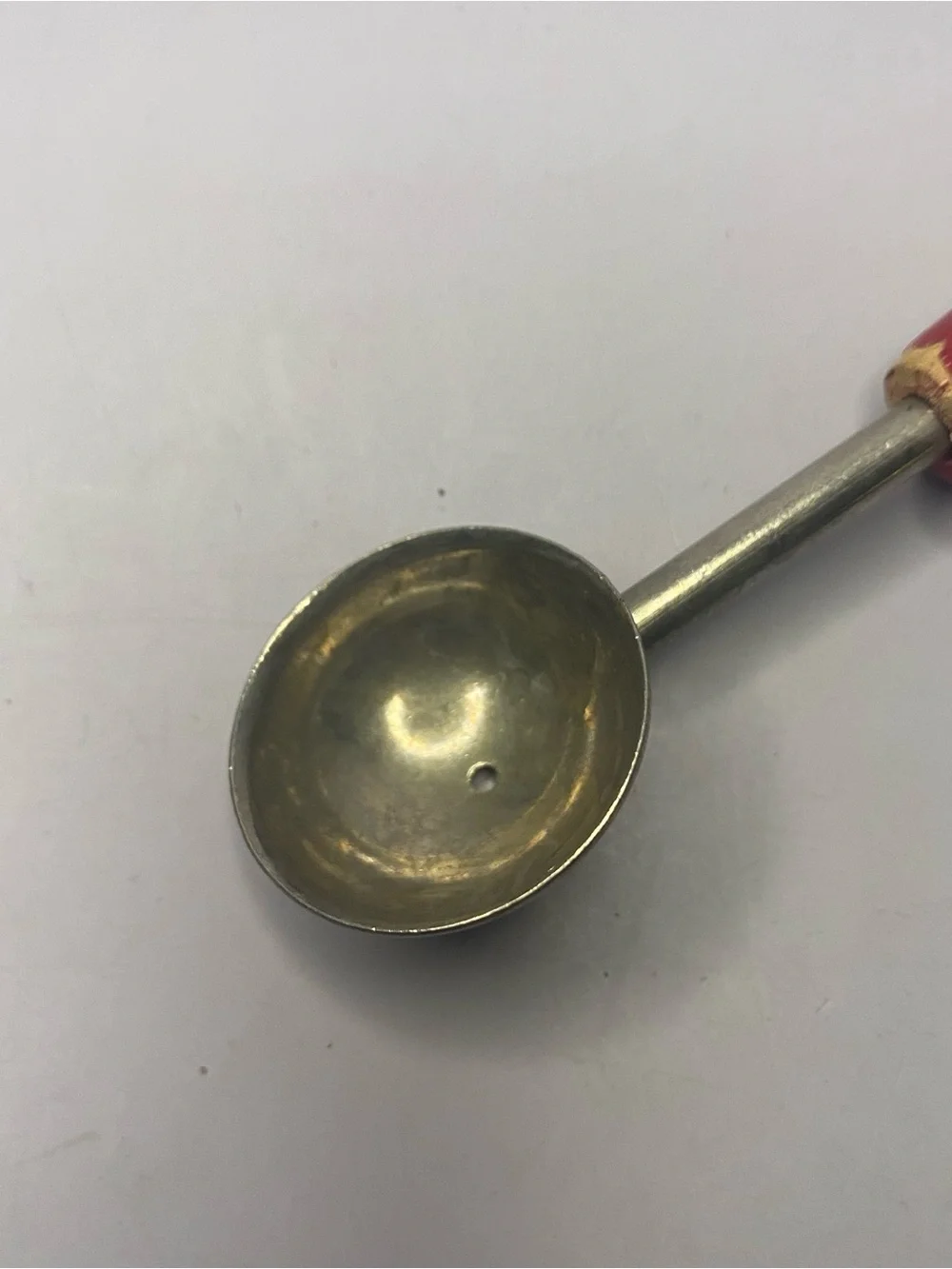Vintage EKCO Red Handle Double-Ended Melon Baller with Metal Scoops